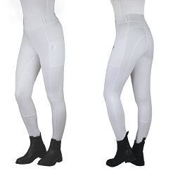 Children's Competition Riding Breeches -  Leggings  NOVA Full Silicone Seat White