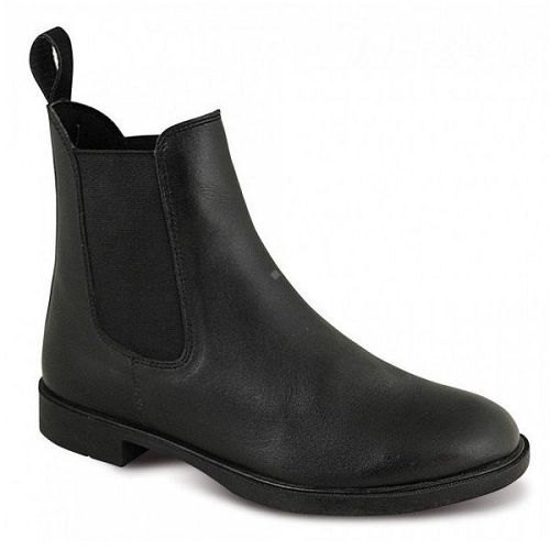 Leather Pull-On Jodhpur Boots  RIDER Black
