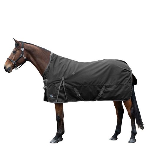Turnout Rug Highneck   HKM Glasgow Fleece Lined, 1200D Black / 14993