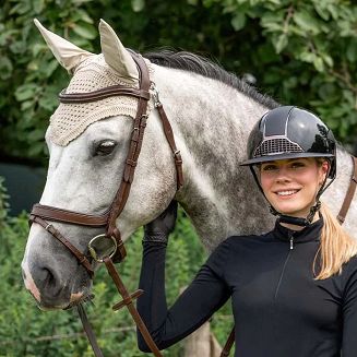 Ogłowie anatomiczne skórzane QHP Salerno brązowe / 9106 - 2