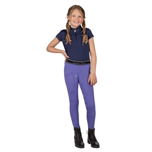 Riding tights QHP EDEN youth, with silicone full seat, sunset purple / 8471