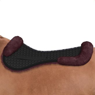 Podkładka pod siodło, skokowa MATTES  z futra medycznego czarna bawełna, futro blackberry