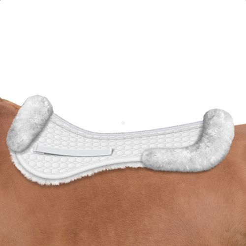 Podkładka pod siodło, wszechstronna MATTES  z futra medycznego biała