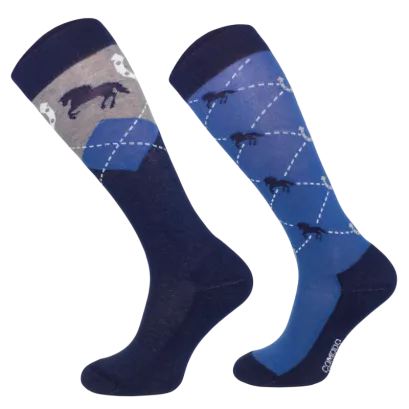 Horse Knee High Socks Caro Horse Horseshoe / SJBW 47