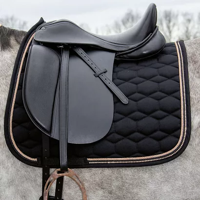 Saddle cloth DL HKM Rosegold Glamour – Black / 12956