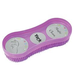 Szczotka plastikowa - zgrzebło Y Magic Clean do pielegnacji koni fioletowa / 245006