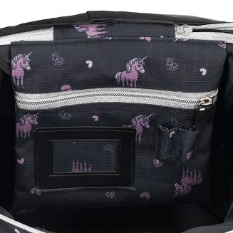 Grooming Bag QHP Lize Black with Purple Unicorns/ 5604 - 3
