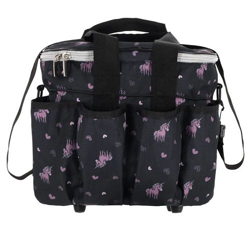 Grooming Bag QHP Lize Black with Purple Unicorns/ 5604
