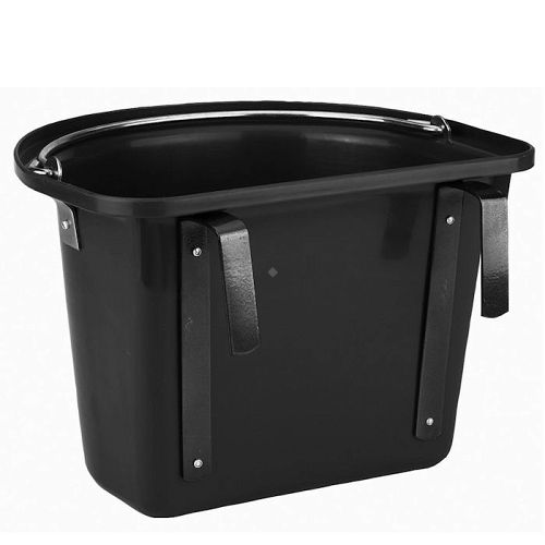 Żłób plastikowy - karmidło KERBL z zawiesiem i zaczepami – czarny 12 l / 32875