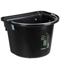 Plastic Feed Manger KERBL with Hanging Bracket and Hooks – black 12 l / 32875