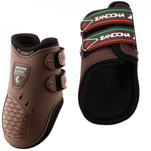 E2135/V  ZANDONA Superior Air Velcro Fetlock - Ochraniacze sportowe zapinane na rzepy - tył czarne logo