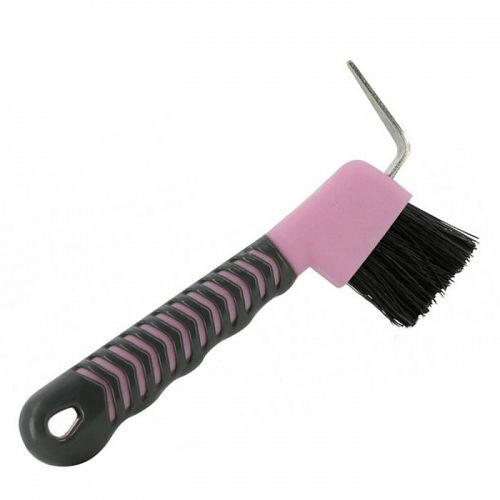 Hoof pick HIPPOTONIC rubberized handle pink - black 700089213