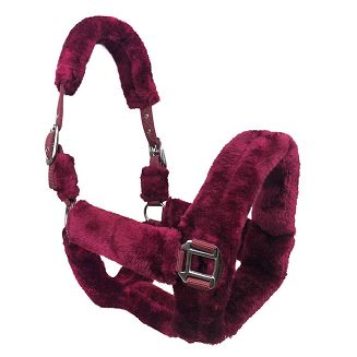Kantar z futrem HE HORSENJOY Cuddly, bordowy /  03430 - 3