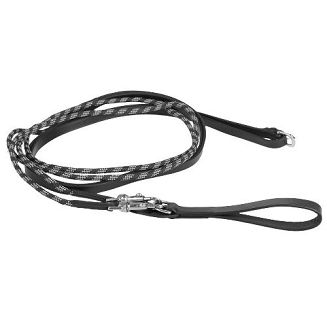 QHP Czarna wodza Luxury, skórzano - sznurkowa / 1687 - czarna