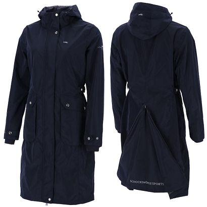 Płaszcz jeździecki damski SCHOCKEMÖHLE Karla, przeciwdeszczowy, Dark Navy