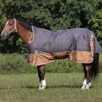 Derka padokowa, przeciwdeszczowa EQUI-THEME TYREX 600D, 150g - grey-brown 