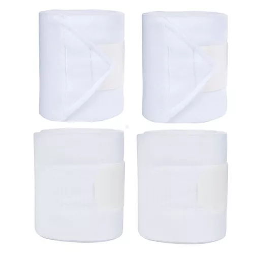 Fleece Bandages HKM Innovation, set of 4,  white  / 12624