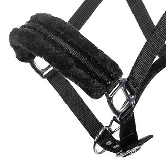 HKM Nylon head collar GLITTER with polar fleece lining / 8876 - 4