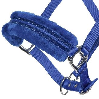 HKM Nylon head collar GLITTER with polar fleece lining / 8876 - 7
