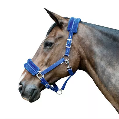 HKM Nylon head collar GLITTER with polar fleece lining / 8876