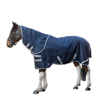 Carina Turnout Rug HKM with Detachable Neck, No Filling, 1200D Deep Blue / 15497