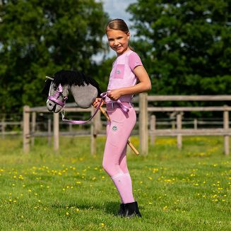Girls’ Riding Breeches – Leggings QHP Rosalynn, Full Silicone Seat Cherry Pink / 8915 - 8
