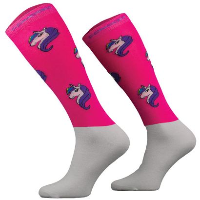 Podkolanówki jeździeckie SPJMW 04 Unicorn, mikrofibra, Pink