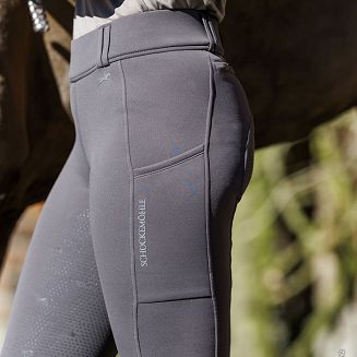 Bryczesy - leginsy damskie, ocieplane SCHOCKEMÖHLE Dorina z pełnym silikonowym lejem Dusty Chocolate / 2171-00079 - 3