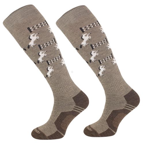 Riding socks with merino wool - Dark Beige / SJWZ 20