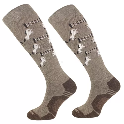 Riding socks with merino wool - Dark Beige / SJWZ 20