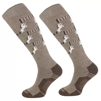 Riding socks with merino wool - Dark Beige / SJWZ 20