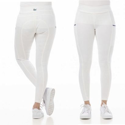 Ladies' competition breeches AGADIR silicon full patches, white / 98950