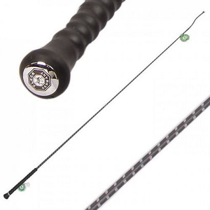 Dressage whip FLECK with Rubber Handle, anthracite / 03700