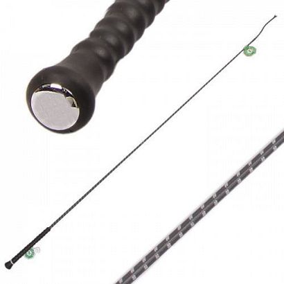 Dressage whip FLECK with Rubber Handle, anthracite / 03700