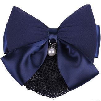 Kokarda do włosów z koszyczkiem QHP LACE - granatowa