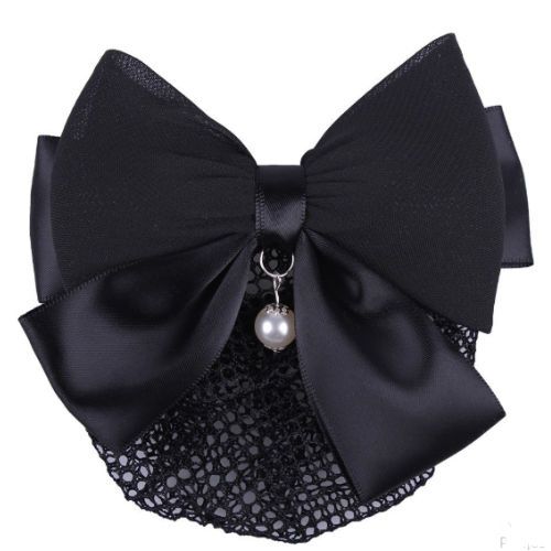 Kokarda do włosów z koszyczkiem QHP LACE  - czarna
