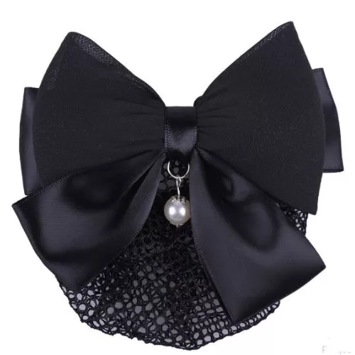 Kokarda do włosów z koszyczkiem QHP LACE  - czarna

