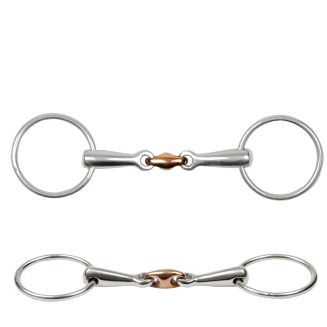 STALLION NY Wędzidło zwykłe pełne z łącznikiem miedzianym - stal nierdzewna / 15159 