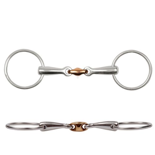 STALLION NY Wędzidło zwykłe pełne z łącznikiem miedzianym - stal nierdzewna / 15159 