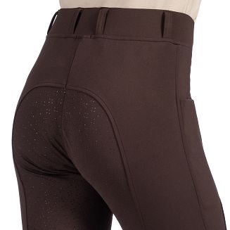 Bryczesy Legginsy jeździeckie, dziecięce HKM Mia z silikonowym pełnym lejem, Dark Brown / 15339 - 2
