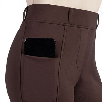 Bryczesy Legginsy jeździeckie, dziecięce HKM Mia z silikonowym pełnym lejem, Dark Brown / 15339 - 3