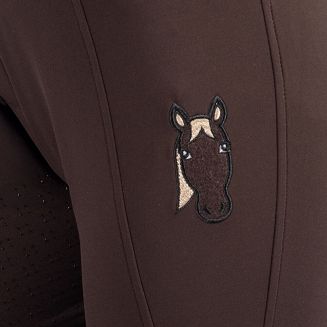 Bryczesy Legginsy jeździeckie, dziecięce HKM Mia z silikonowym pełnym lejem, Dark Brown / 15339 - 4