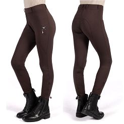 Children's breeches- riding leggings HKM Mia, Full Silicone Seat, Dark Brown / 15339