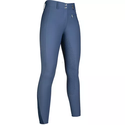Ladies' breeches HKM Lea silicone seat,  smokey blue / 12975