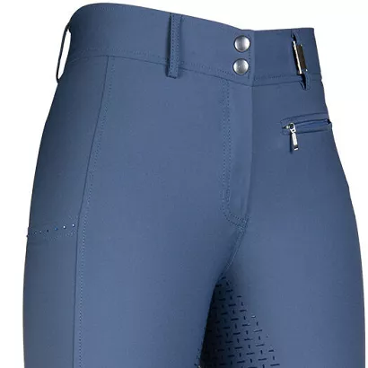 Ladies' breeches HKM Lea silicone seat,  smokey blue / 12975