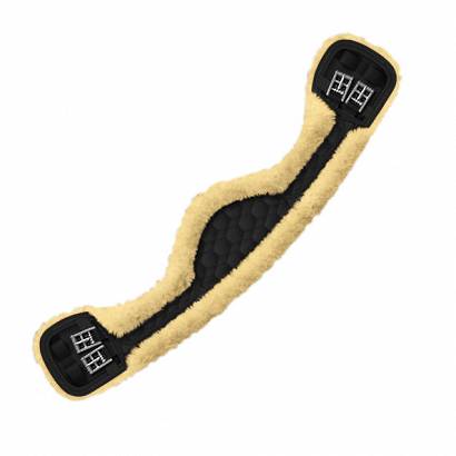 CRESCENT SHAPE Dressage Girth MATTES with removable lambskin cover / 6322