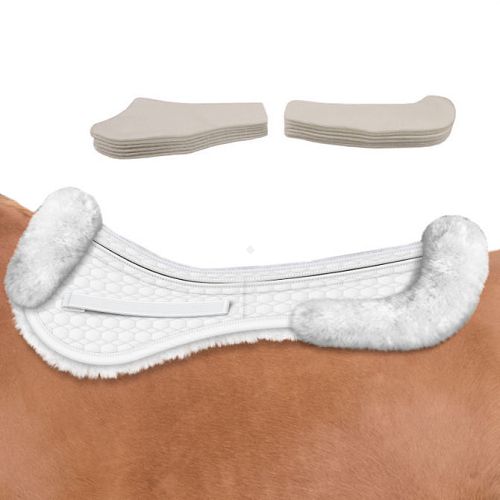 Podkładka korekcyjna pod siodło wszechstronne MATTES  z futra medycznego kolor biały