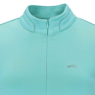 Koszulka została wyposażona w praktyczny, niewidoczny zamek z przodu, który: ułatwia zakładanie, pozwala regulować dekolt, zachowuje minimalistyczny, elegancki wygląd.