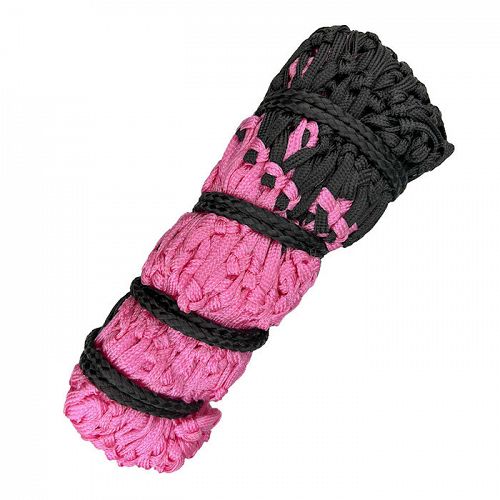 Hay net DUO length 110cm, mesh size 4, 5cm, black and pink