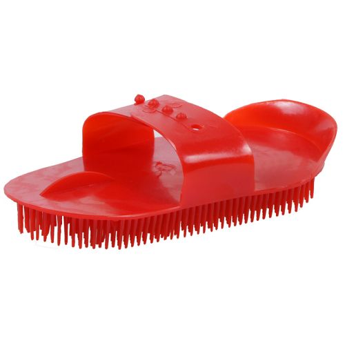 Zgrzebło iglak EQUI-THEME  zapinane na ćwieki / 700020 kolor czerwony